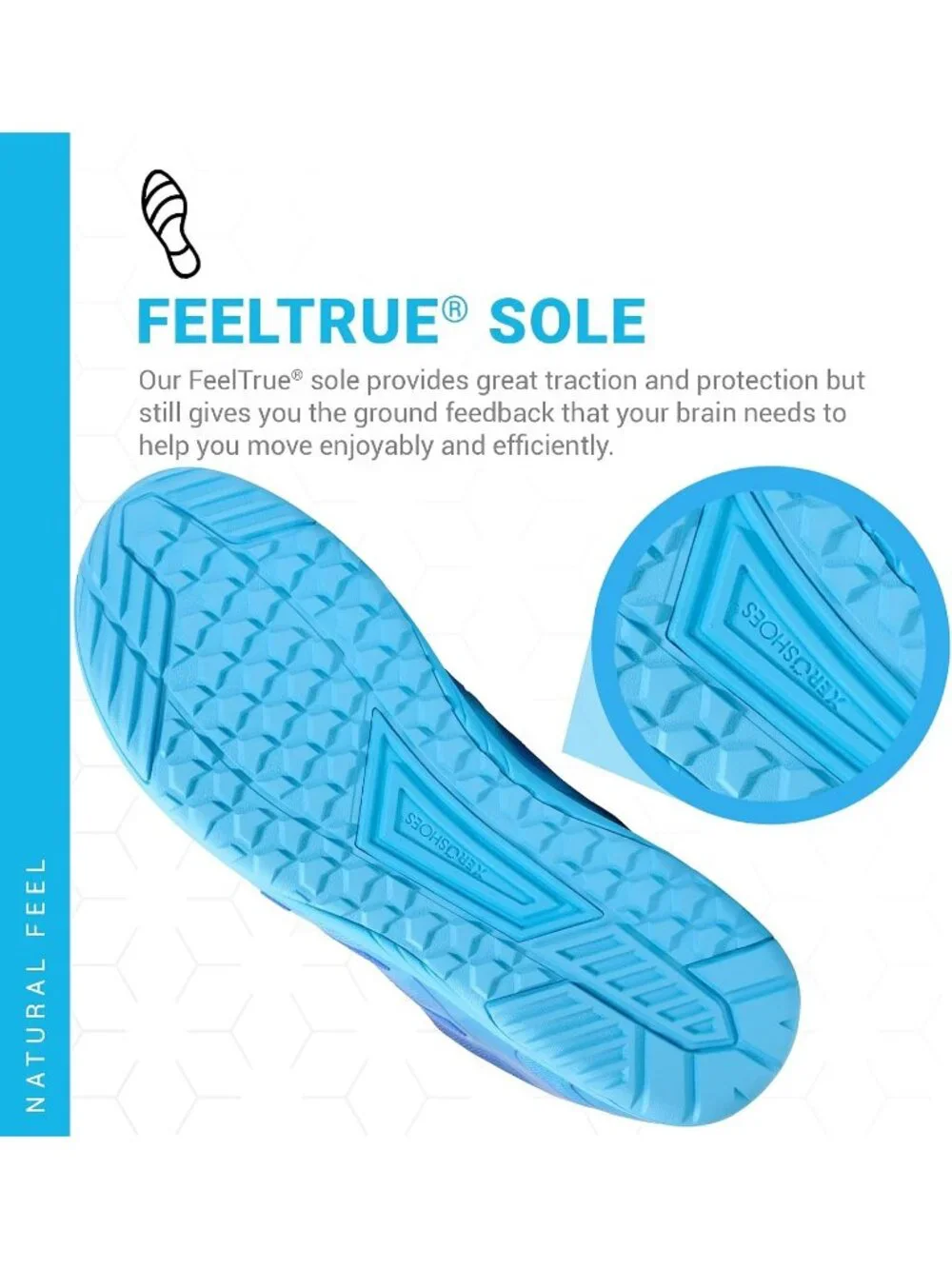 Xero Men's Blue Iolite Rubber Lightweight Lace Up Running Athletic Shoes